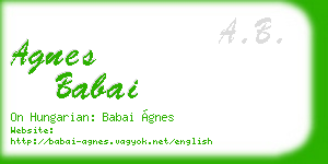 agnes babai business card