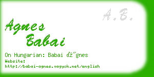 agnes babai business card